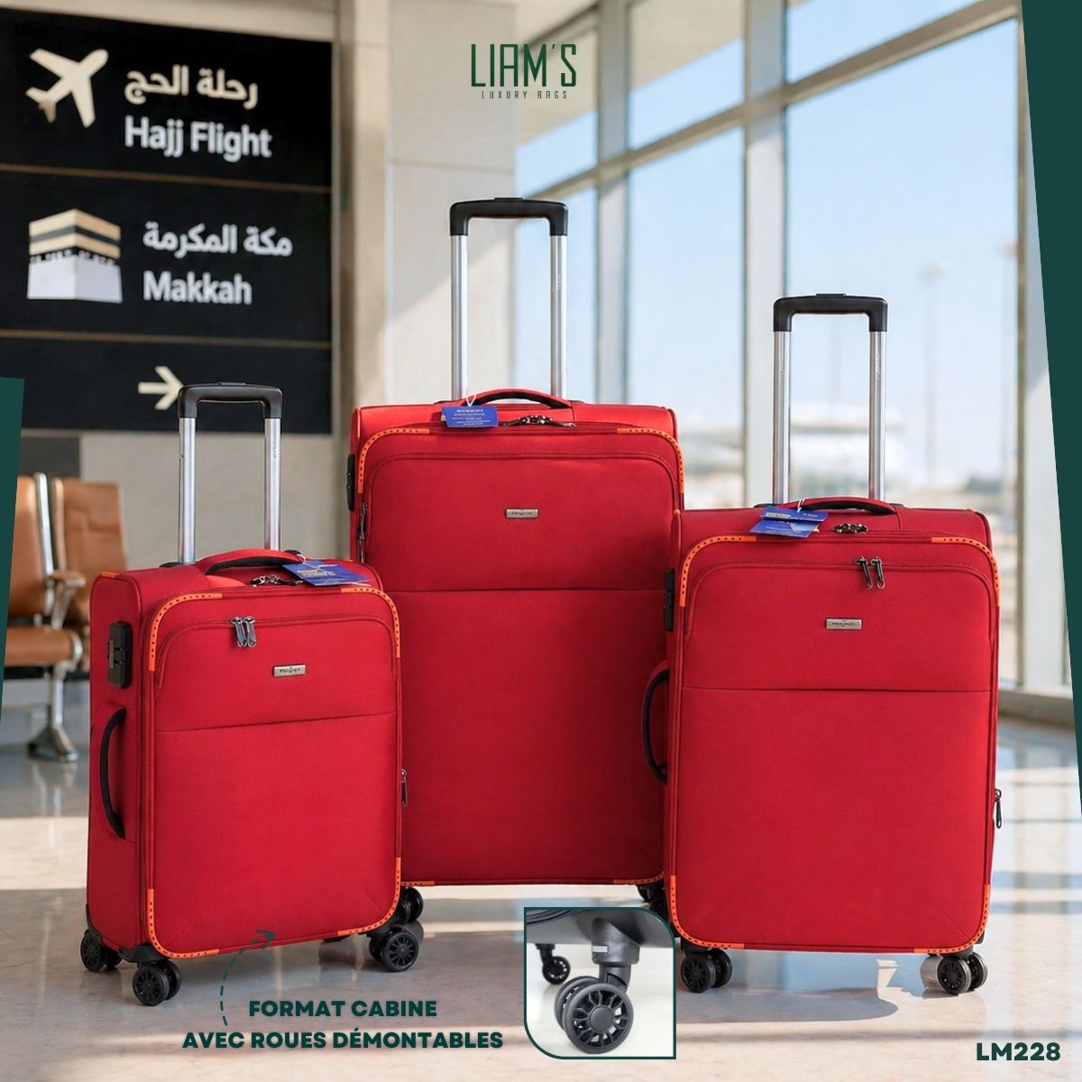 Ensemble de 3 Valises Omaska Spécial Hajj LM228 – Image 2