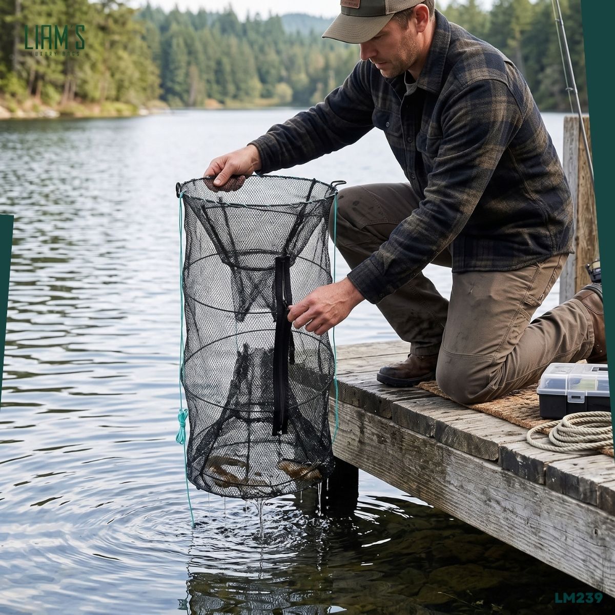 Piège de Pêche Pliable Cylindrique LM239 – Image 4