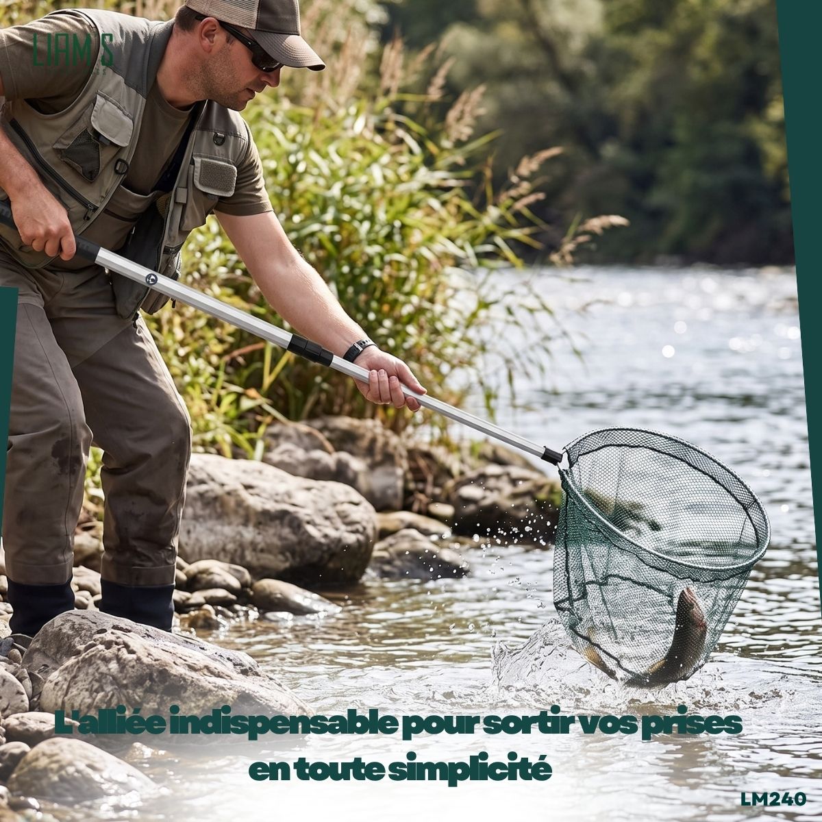 Filet de Pêche Rétractable Aluminium LM240